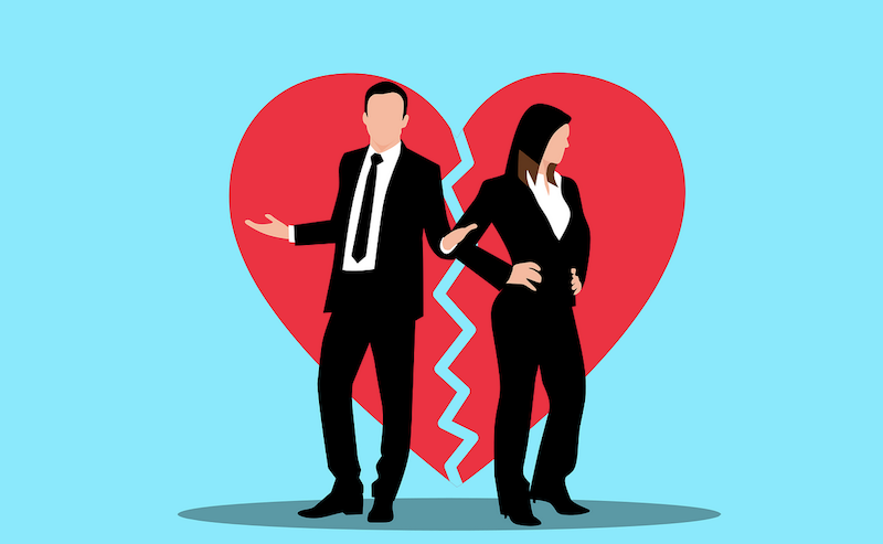 Divorced couple illustration